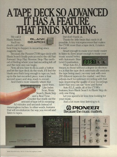 Pioneer tape deck - ct-9r,