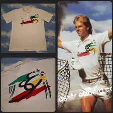 POLO-SHIRT ADIDAS '80s STEFAN EDBERG Ventex production France tg.5-M circa RARE 