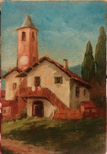 Dipinto olio xix xx - dipinto,, chiesa