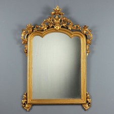 Specchio Antico Legno Intagliato Dorato Italia XIX Secolo Originale