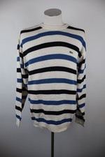 LACOSTE MAGLIONE VINTAGE UOMO Tg 4 MAN SWEATER CASUAL LOGO COTONE A RIGHE