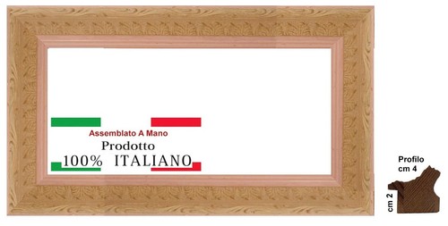 Cornice legno grezzo con - cornice, in