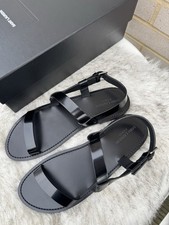 Saint Laurent Sandali Jean Smaltati Pelle | Nero | Taglia UK11 US12 EU45 YSL