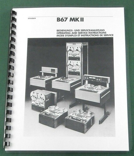 Studer b67 mkii operation - mkii, &