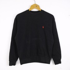 Ralph Lauren Felpa Uomo Taglia S Cotone Nero Girocollo Comodo Logo Moderno