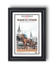 Kentucky Derby 2023 "MAGICAL FINISH" giornale con cornice cavallo vincitore mago