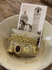 BRACCIALE VINTAGE, ANNI 2000, BRACCIALETTO: color ORO, PENDENTI