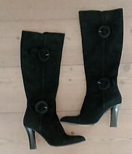 Casadei. Stivali neri in camoscio. Made in Italy