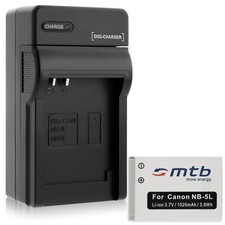 Batterie NB-5L + Caricatore per Canon IXUS 970 IS, 980 IS, 990 IS