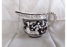 BROCCA IN MAIOLICA VINTAGE DERUTA/SIENA CON CERVO ANNI '80