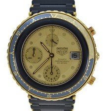 Orologio Executive Vintage Uomo Heuer Pre-Tag 40mm Nero PVD/Oro! Rif: 216.406!