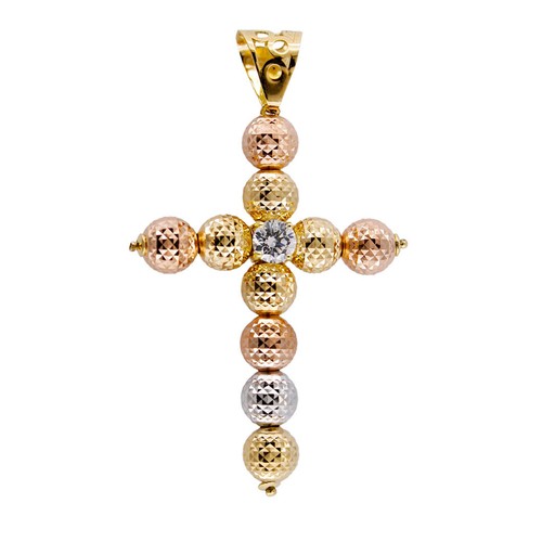 Pendente croce sfere in - sfere, mm