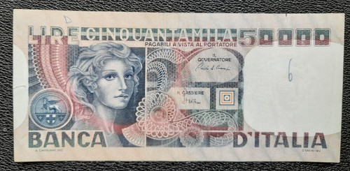 000 lire volto - 50.000, donna