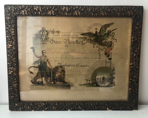 Antico attestato diploma gara - attestato-diploma,