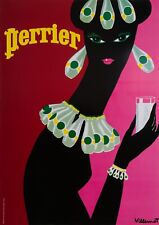 Bernard Villemot, c.a. 1990 - PERRIER - Original offset poster cm 60 x 43