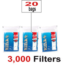 Rizla Spugna Filtri Slim 6mm - 20 Sacchetti x150 (Totale 3000 Filtri)