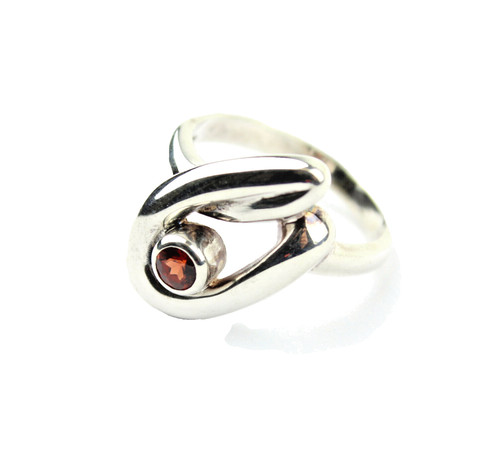 Granato anello 925 argento - granato,