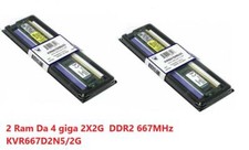 Ram 4 giga 2X2G  PC DESKTOP DDR2 667MHz KVR667D2N5/2G KINGSTON PER INTEL/AMD