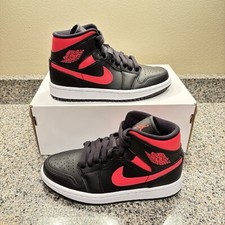 Donna Taglia 5 Jordan 1 Mid "Siren Red" Nero/Siren Rosso-Bianco (BQ6472 004)✅