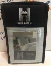 HIGHLINE BEDDING CO. MESSINA QUILT EUROPEAN SHAM SKY BLUE 26X26 IN NEW!  