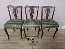 SET 3 SEDIE IMBOTTITE IN MASSELLO INTEGRE E ORIGINALI EPOCA 900' OTTIMO STATO