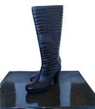 Calvin Klein Donna Stivali ginocchio EUR 38 UK 4 Neri Elegant