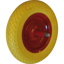 Ruota Piena Gialla per Carriola ruota 350 mm Asse 200 mm Maurer