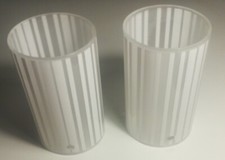 2 PLAFONIERE CILINDRICHE IN VETRO OPACO CON STRISCE BIANCHE + OMAGGIO LAMPADINA