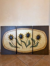 Set 3 quadri girasoli 3D 75x40 ciascuno