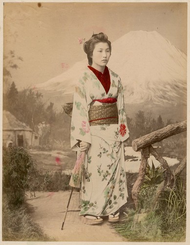 Foto albumen geisha - albumen,