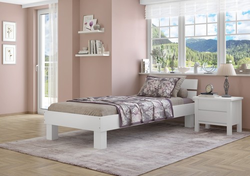 Letto faggio bianco legno - faggio,