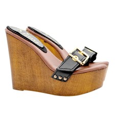Zeppa fascia nera in pelle