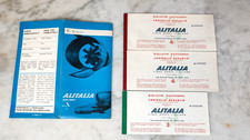 Alitalia Biglietti Aerei Anni '60 + FOLDER PUBBLICITARIO