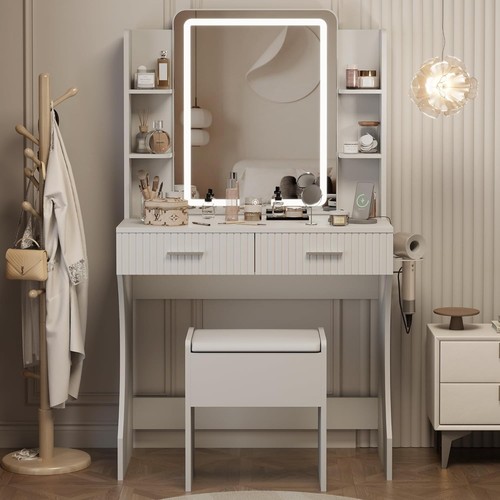 Scrivania vanity con specchio - scrivania,