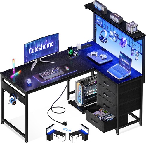 Coleshome shaped gaming desk - coleshome,
