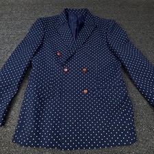 Lorenzo Bruno Blazer Uomo 40R Doppiopetto Super 150 Giacca a Pois