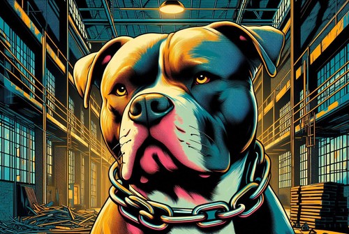 Targa latta retrò pitbull - in,