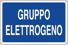 CARTELLO ALLUMNIO 30X20 GRUPPO ELETTROGENO