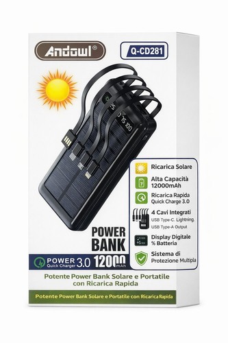 Power bank solare 12000mah - power,