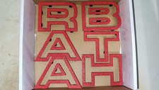 Scritta Abarth Rossa Con Ganci