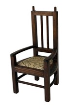 SEDIA PER BAMBOLE STILE PRIMI 900 LEGNO E SEDUTA MORBIDA RIVESTITA IN TESSUTO