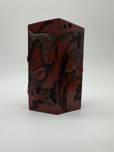 Vaso vintage cinese resina koi