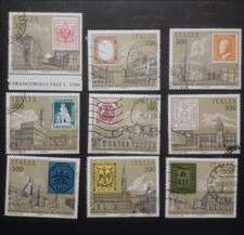 1985 ITALIA FRANCOBOLLI ESPOSIZIONE MONDIALE FILATELIA 9 X  300 LIRE USATI