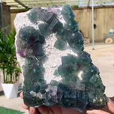 Raro esemplare di cristallo minerale fluorite cubo blu trasparente 4,29 libbre/Cina