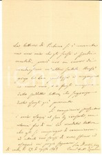1863 FIRENZE Lettera canonico Antonio ZANNONI per giovane alunno - AUTOGRAFO