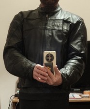 giacca Nera moto uomo in pelle