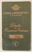Libretto di risparmio CASSA DI RISPARMIO DI GENOVA 1947 - Uso collezionismo