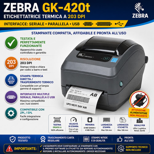 Zebra 420t 203 - zebra, |