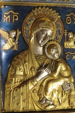 ICÔNE BRONZE émaillé VIERGE
