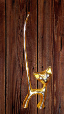 PORTA ANELLI GATTO IN OTTONE